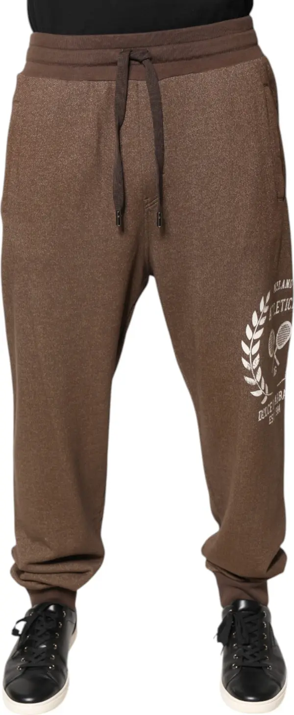 Brown Cotton Jogger Sweatpants Pants