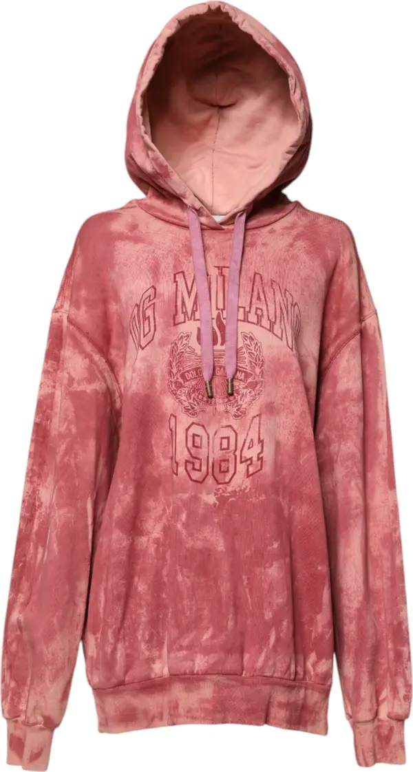 Pink Wash DG MILANO Hooded Pullover Sweater