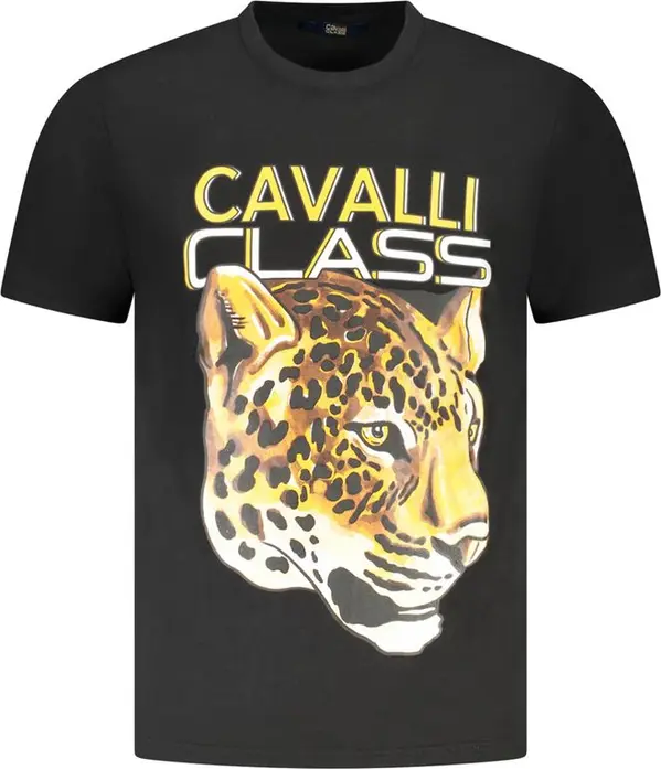 Black Cotton Men T-Shirt