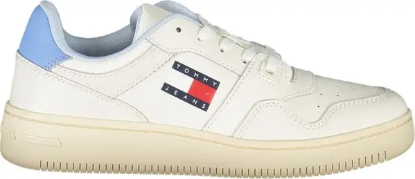 White Polyurethane Women Sneaker