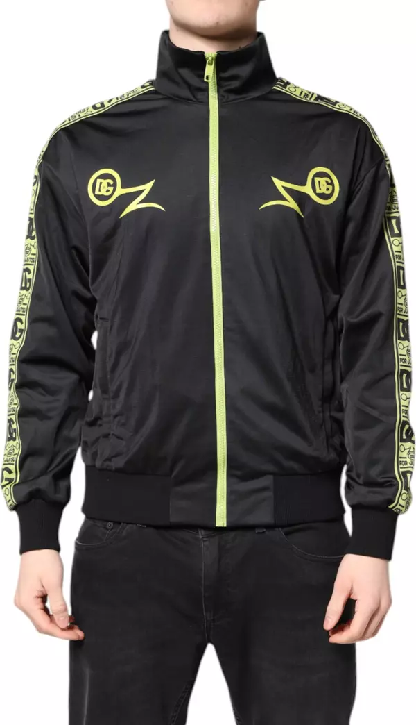 Black Logo Turtleneck Zip Bomber Jacket