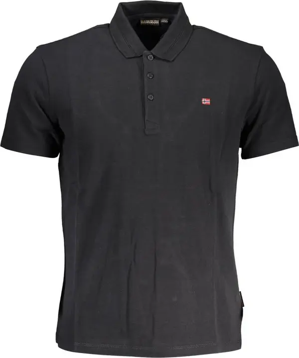 Black Cotton Men Polo Shirt