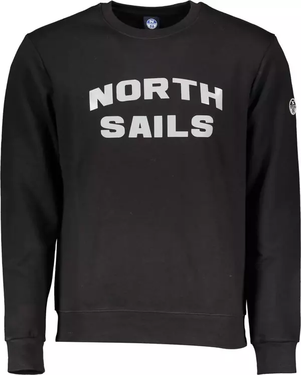 Black Cotton Men Sweatshirt