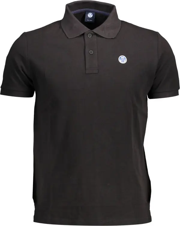 Black Cotton Men Polo Shirt