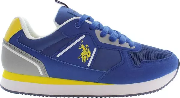 Blue Polyester Mens Sneaker