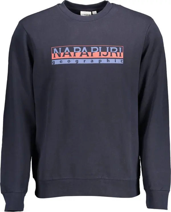 Blue Cotton Men Sweatshirt