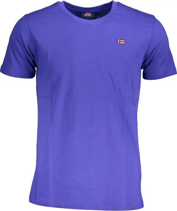 Blue Cotton Men's T-Shirt