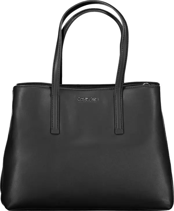 Black Polyester Women Handbag