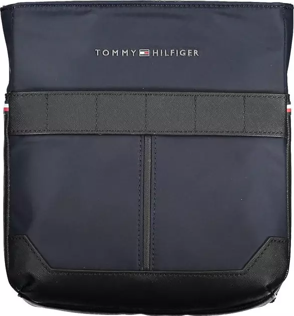 Blue Polyurethane Men's Shoulder Bag
