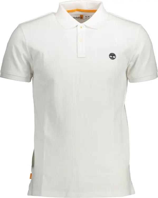 White Cotton Men Polo Shirt
