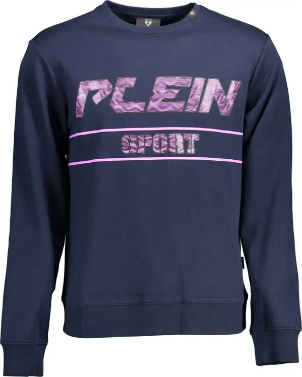 Blue Cotton Men Sweater