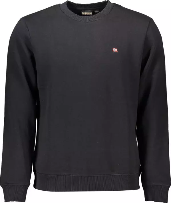 Black Cotton Men Sweatshirt