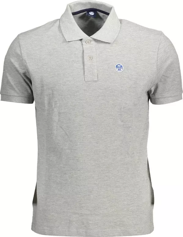 Gray Cotton Men Polo