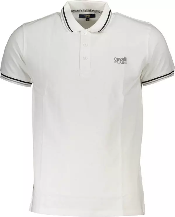 White Cotton Men Polo Shirt