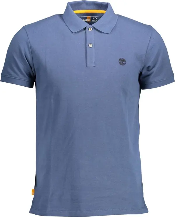Blue Cotton Men Polo