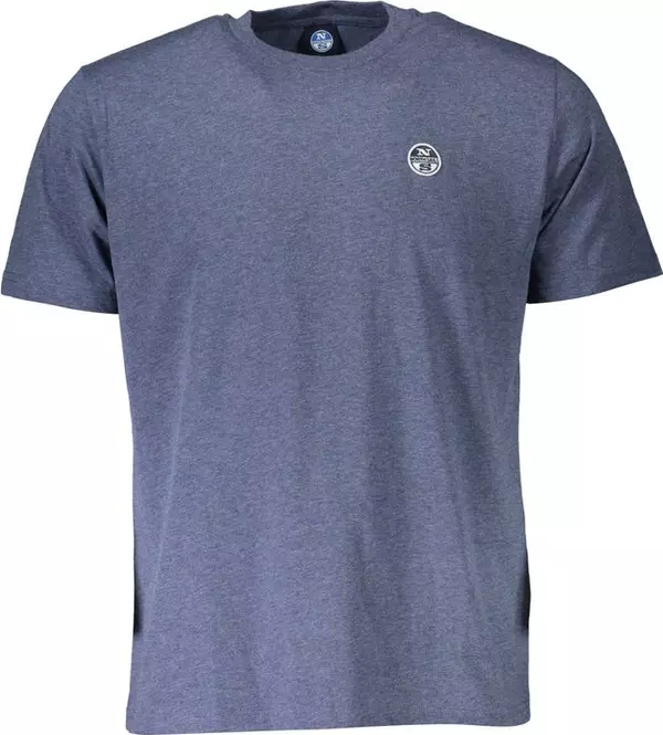 Blue Cotton Men T-Shirt