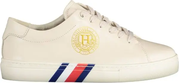 Beige Leather Women Sneaker
