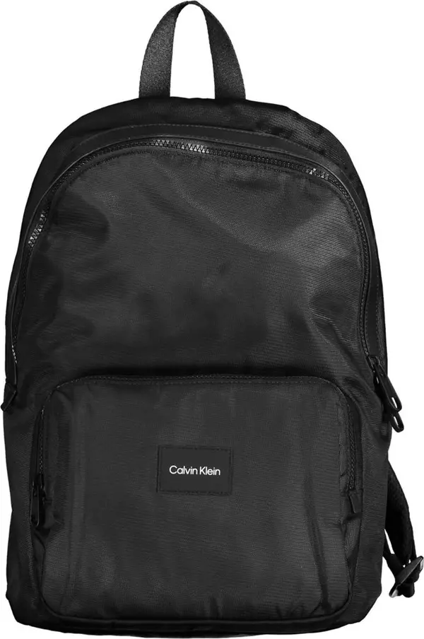 Black Polyester Men's Backpack