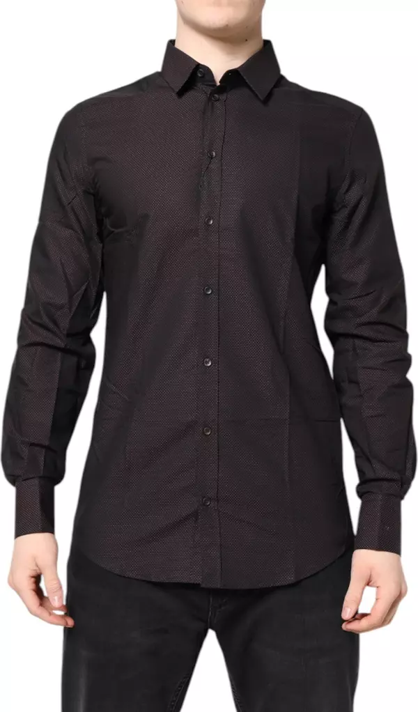 Maroon Jacquard Cotton GOLD Men Dress Shirt
