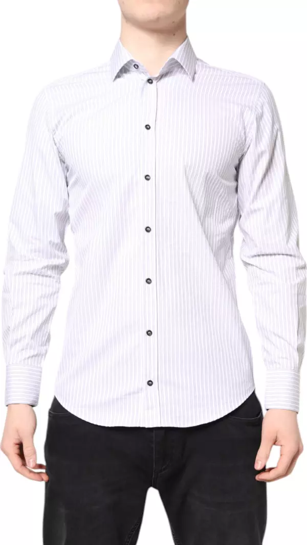 White Striped Cotton MARTINI Men Dress Shirt