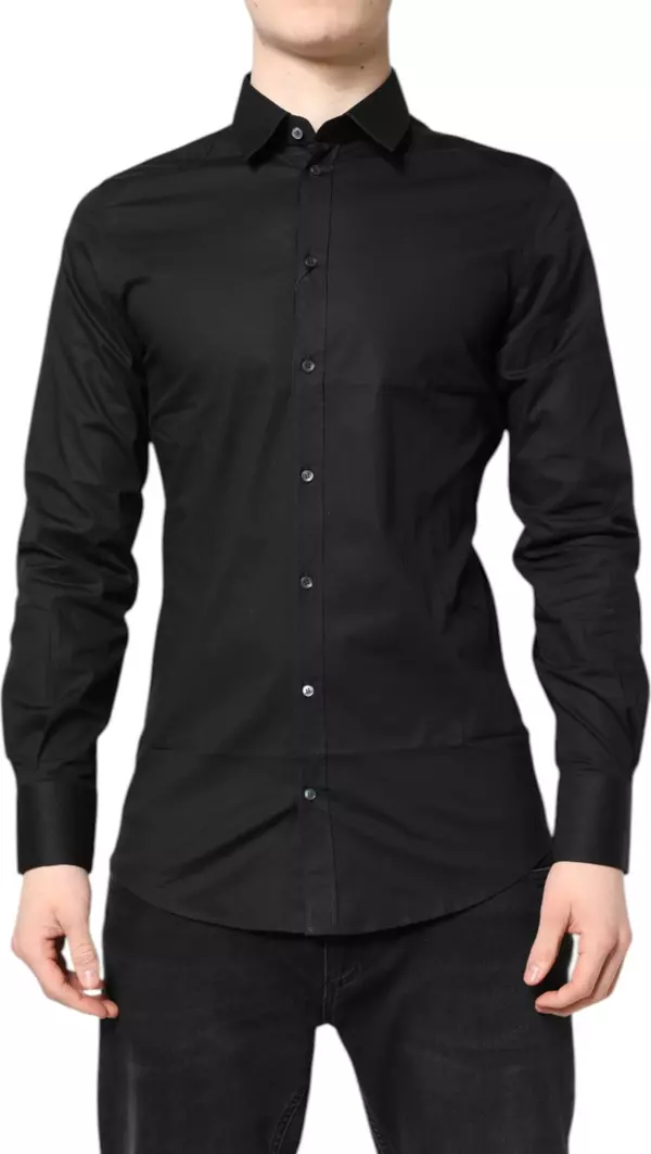 Black GOLD Cotton Long Sleeves Dress Shirt
