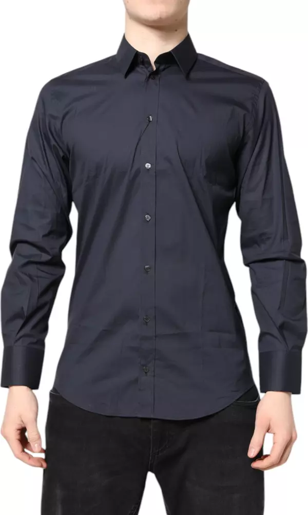 Dark Blue MARTINI Cotton Dress Formal Shirt