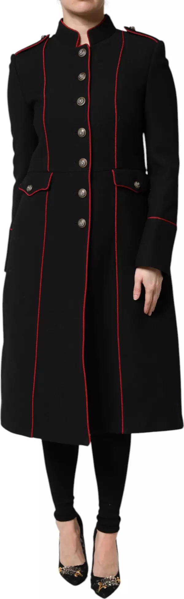 Black Wool Single Breasted Trench Coat Jacket