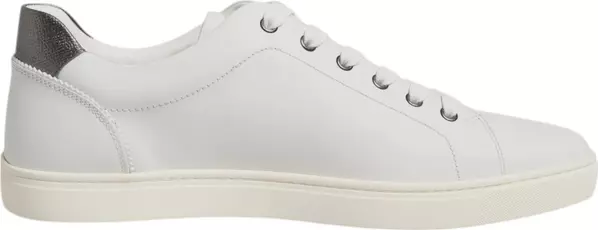 White Leather Heart Embellished Sneakers Shoes