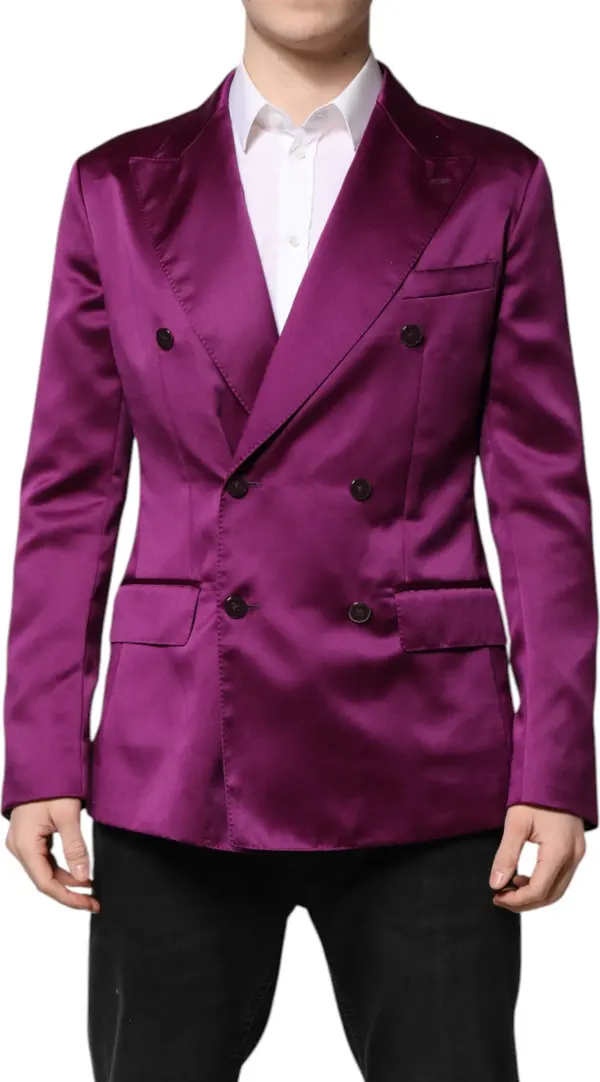 Purple Double Breasted Men Suit Coat Blazer