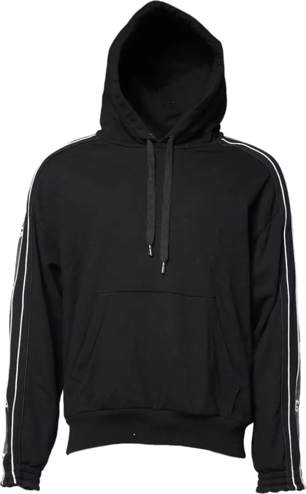 Black Cotton Logo Hooded Sweatshirt Sweater