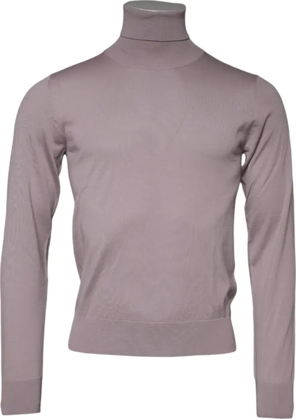 Brown Cashmere Knitted Men Pullover Sweater
