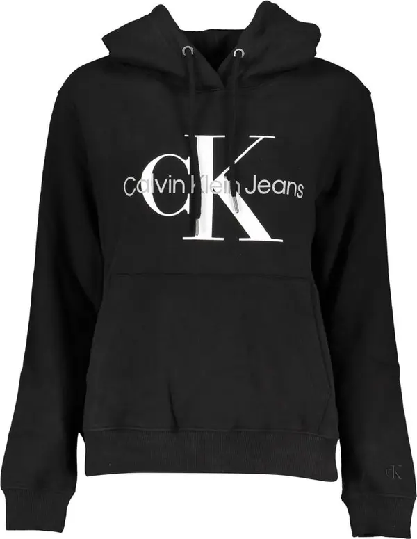 Black Cotton Women Sweatshirt