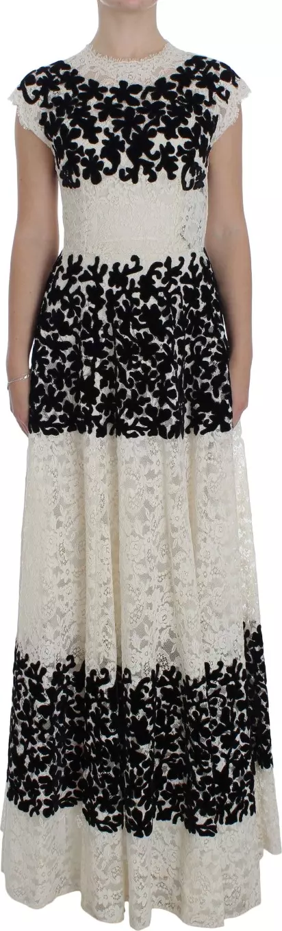 Floral Lace Ricamo Long Ball Maxi Dress
