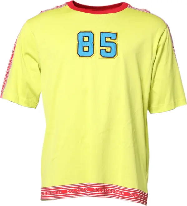 Green Cotton 85 Patch Crew Neck T-shirt