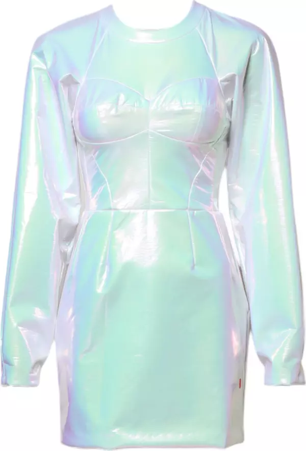 White Long Sleeves Bodycon Sheath Mini Dress