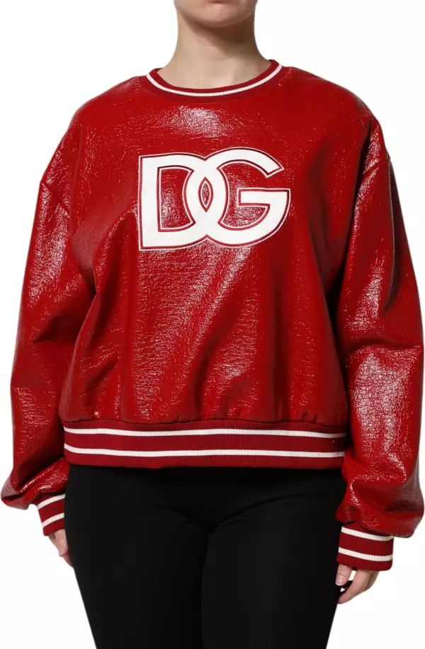Red Wool DGLogo Embroidery Pullover Sweater