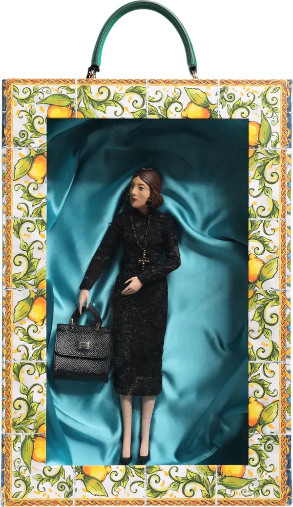 Black Dress MARIA Porcelain Fashion Show Leather Sicily Dolls