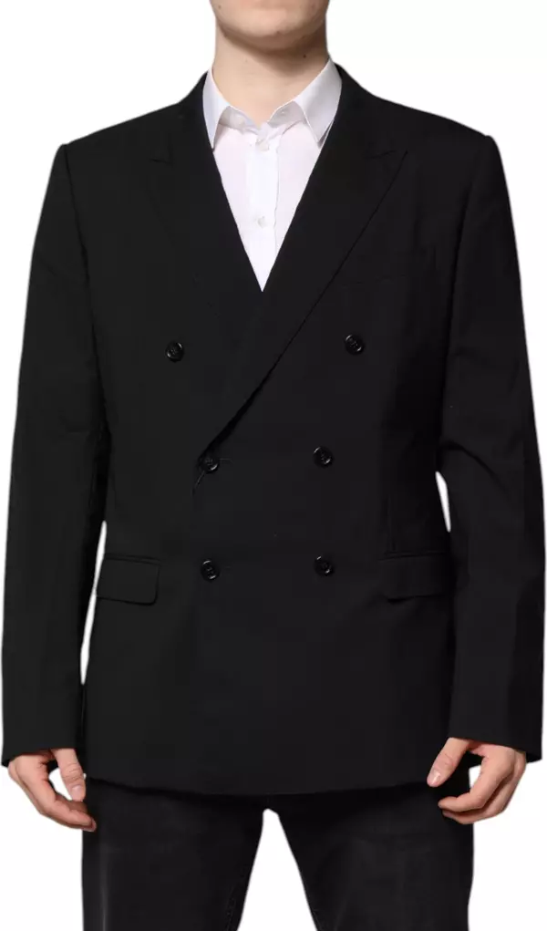 Black MARTINI Double Breasted Suit Jacket