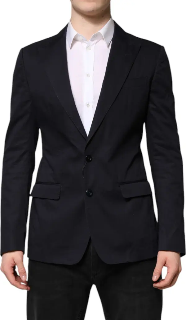 Dark Blue TAORMINA Cotton Blazer Suit Jacket
