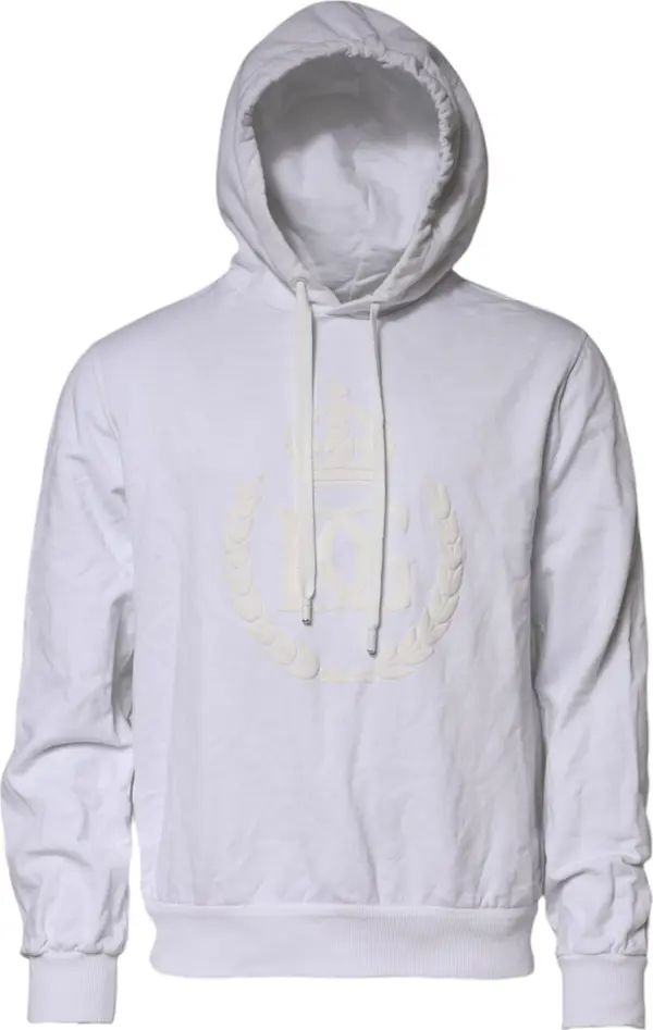White Embossed Logo Hooded Sweatshirt Sweater
