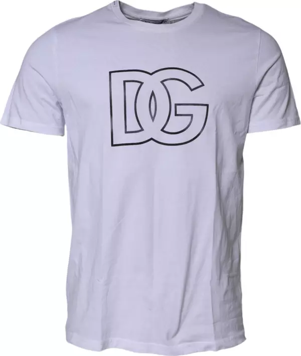 White DG Logo Print Short Sleeves T-shirt