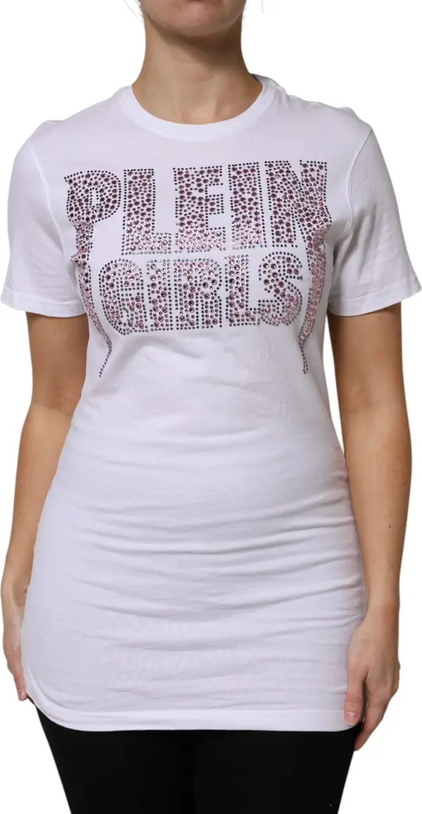 White Embellished CrewNeck Short Sleeve T-shirt