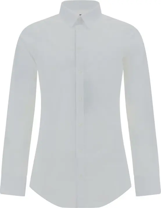 White Elastane Dress Shirt