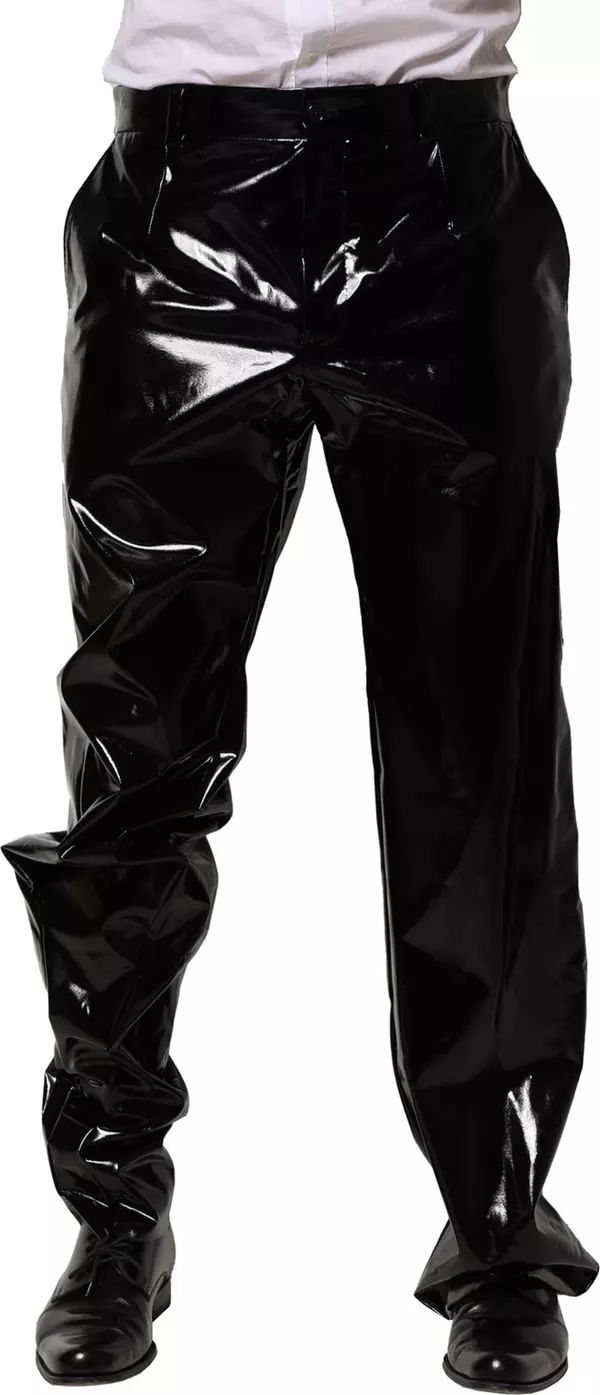 Black Nylon Straight Men Pants