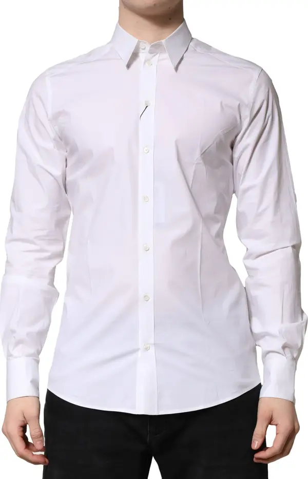 White Cotton Long Sleeves Dress Formal Shirt