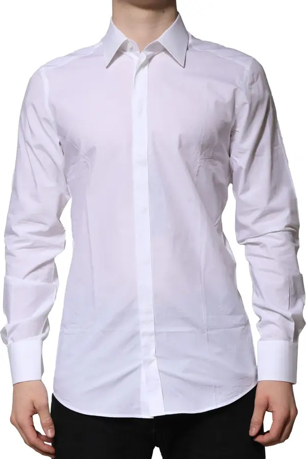 White GOLD Long Sleeves Dress Formal Shirt