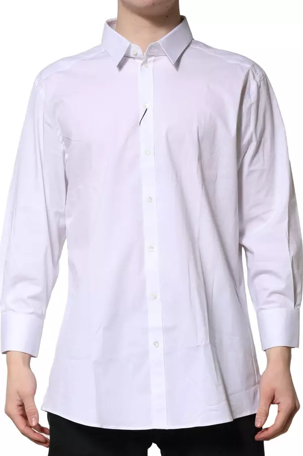 White GOLD Long Sleeves Dress Formal Shirt