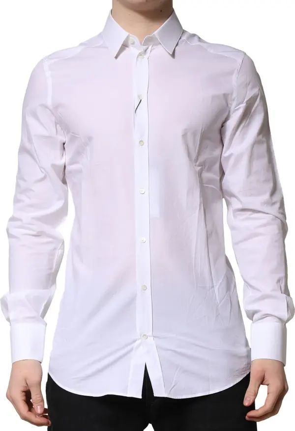 White GOLD Long Sleeves Dress Formal Shirt