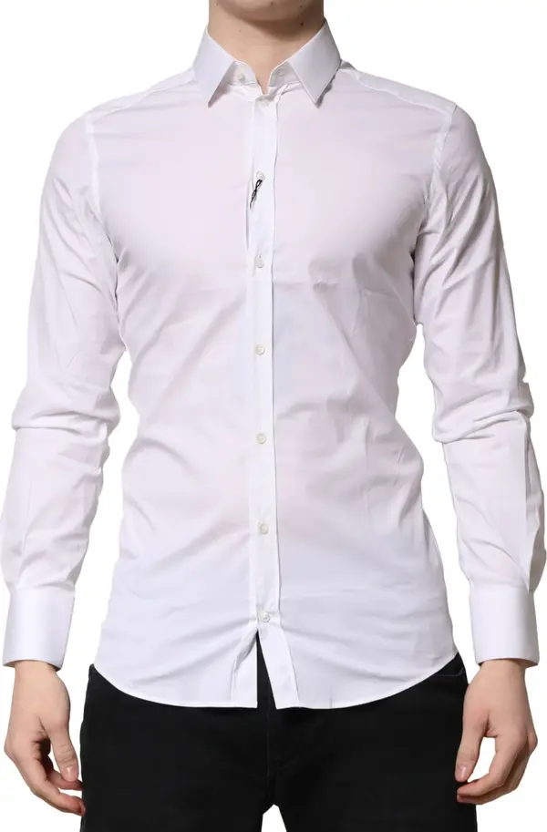 White GOLD Long Sleeves Dress Formal Shirt