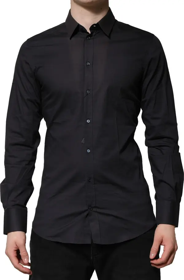 Blue Cotton GOLD Long Sleeves Formal Shirt